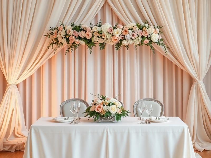 Romantisch gedeckter Sweetheart-Tisch